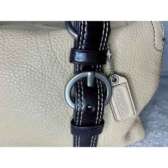 Coach Chelsea Satchel Cream Brown Pebbled Leather Handbag F10887 - Picture 2 of 10